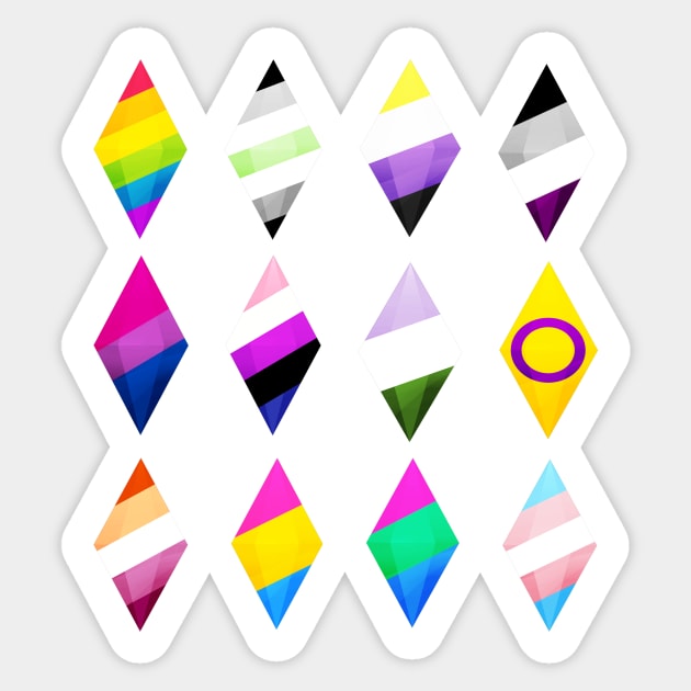 Pride Flag Plumbob Pack Sticker by BurritoKitty